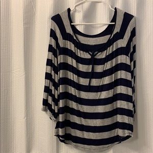 Navy and Gray striped top